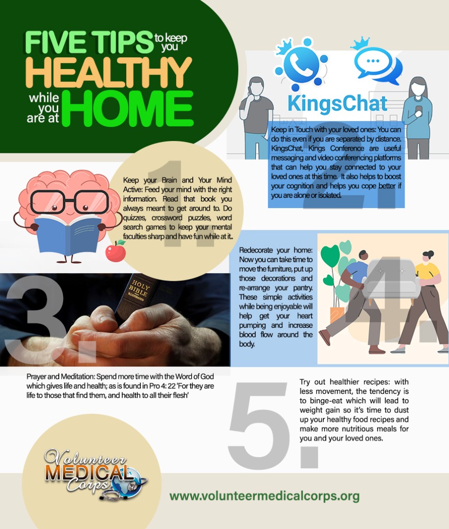 5 TIPS TO KEEP YOU HEALTHY WHILE YOU ARE AT HOME