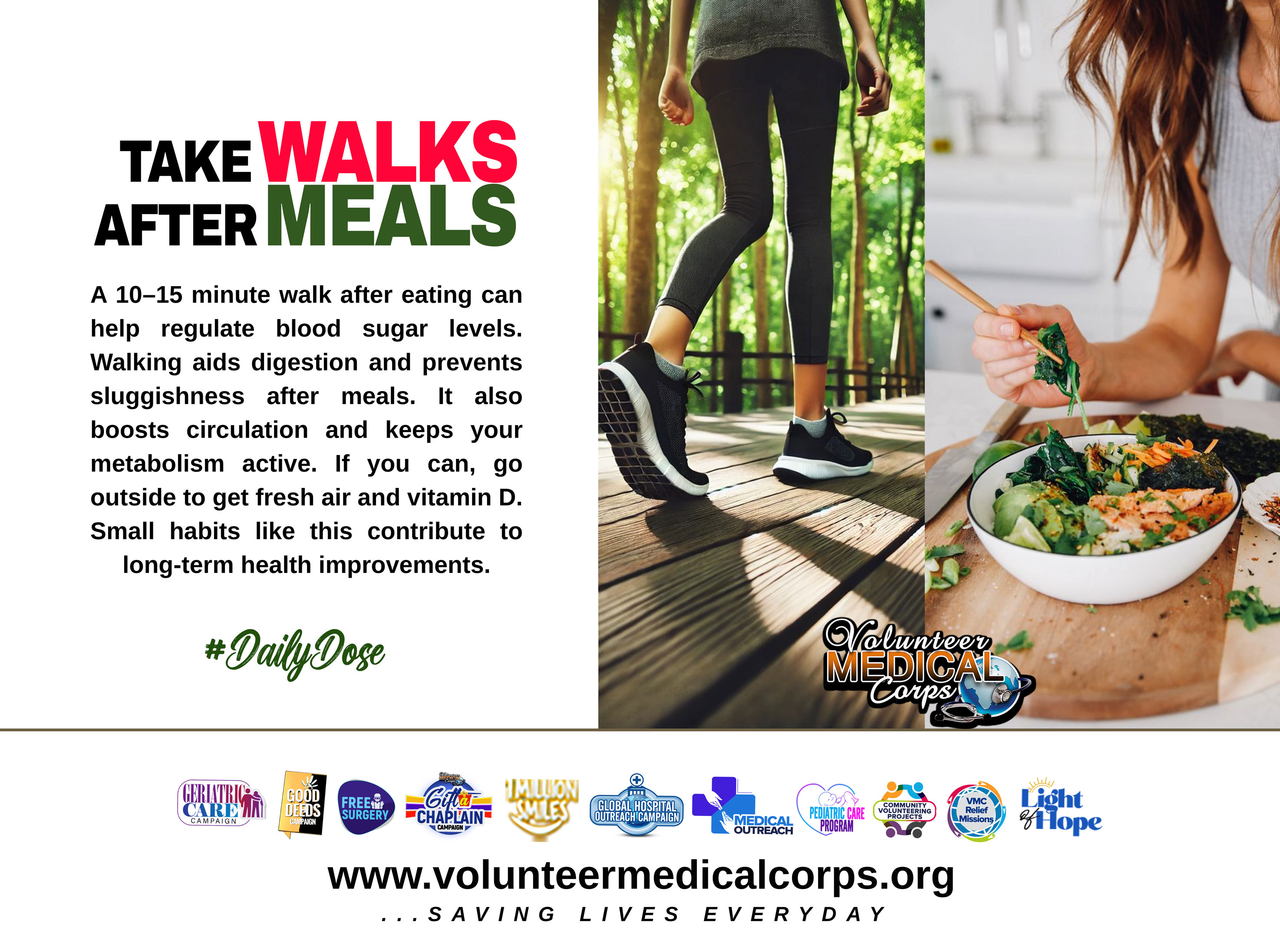 TAKE WALKS AFTER MEALS